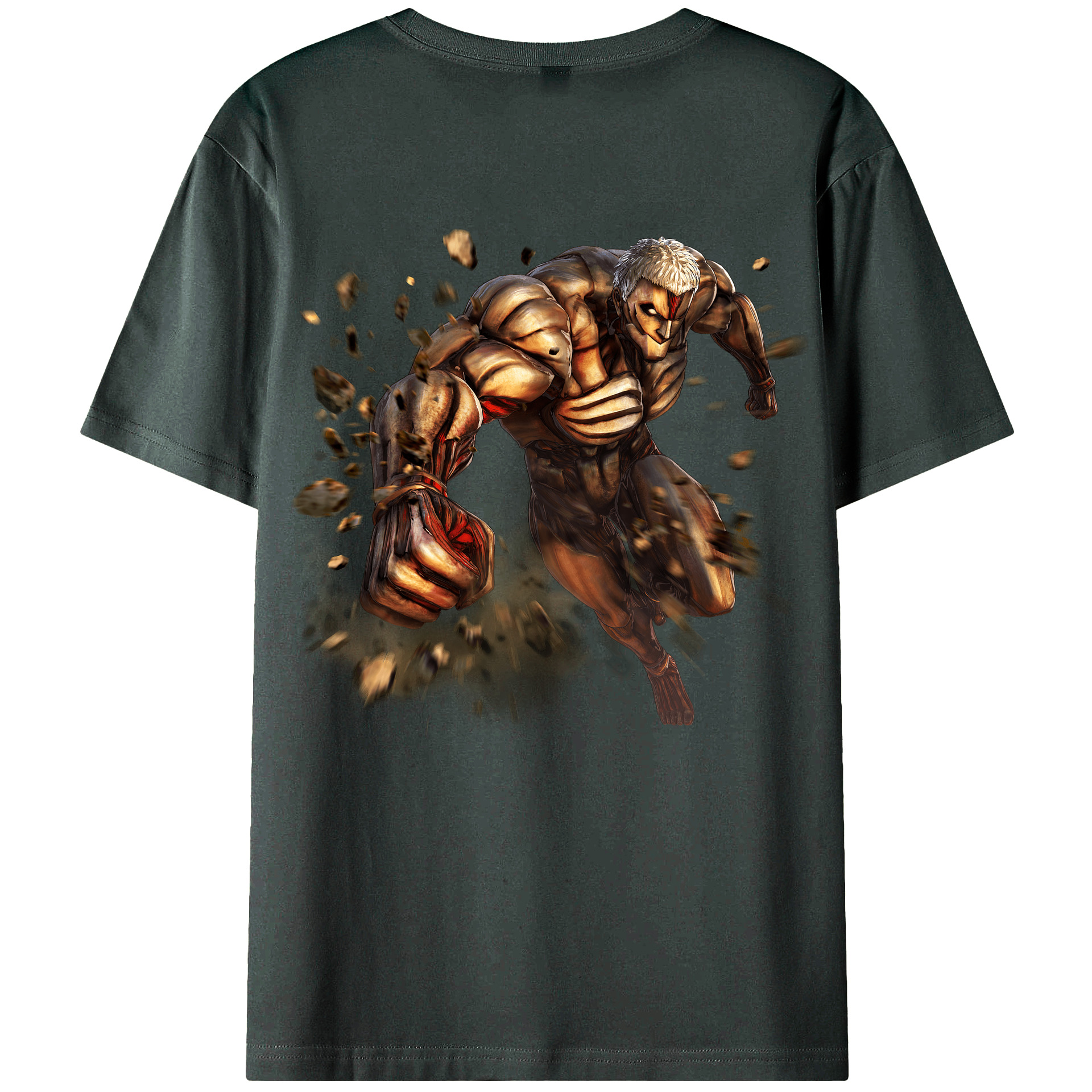 （画像用） 進撃の巨人 Attack on Titan 綿100％ メンズ半袖Tシャツ（バックプリント） 通気性
